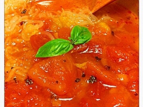 ダイエットに!しらたき入りのトマトスープ